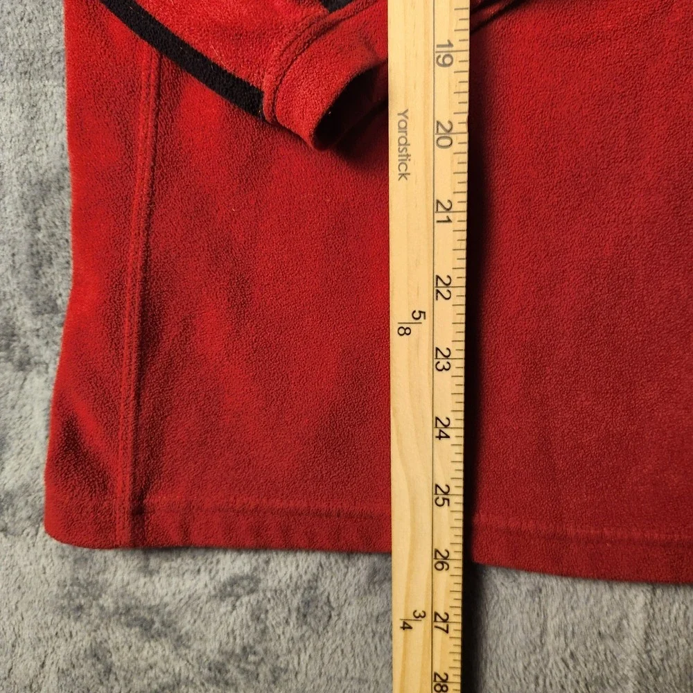 The North Face TKA 100 Fleece Pullover Mens M Red Black 1/4 Zip Sweater Jacket